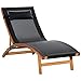 Outsunny Sdraio da Giardino con Schienale Regolabile in 3 Posizioni, Lettino Prendisole con Poggiatesta Imbottito, in Legno e Texteline, 180x56x72cm
