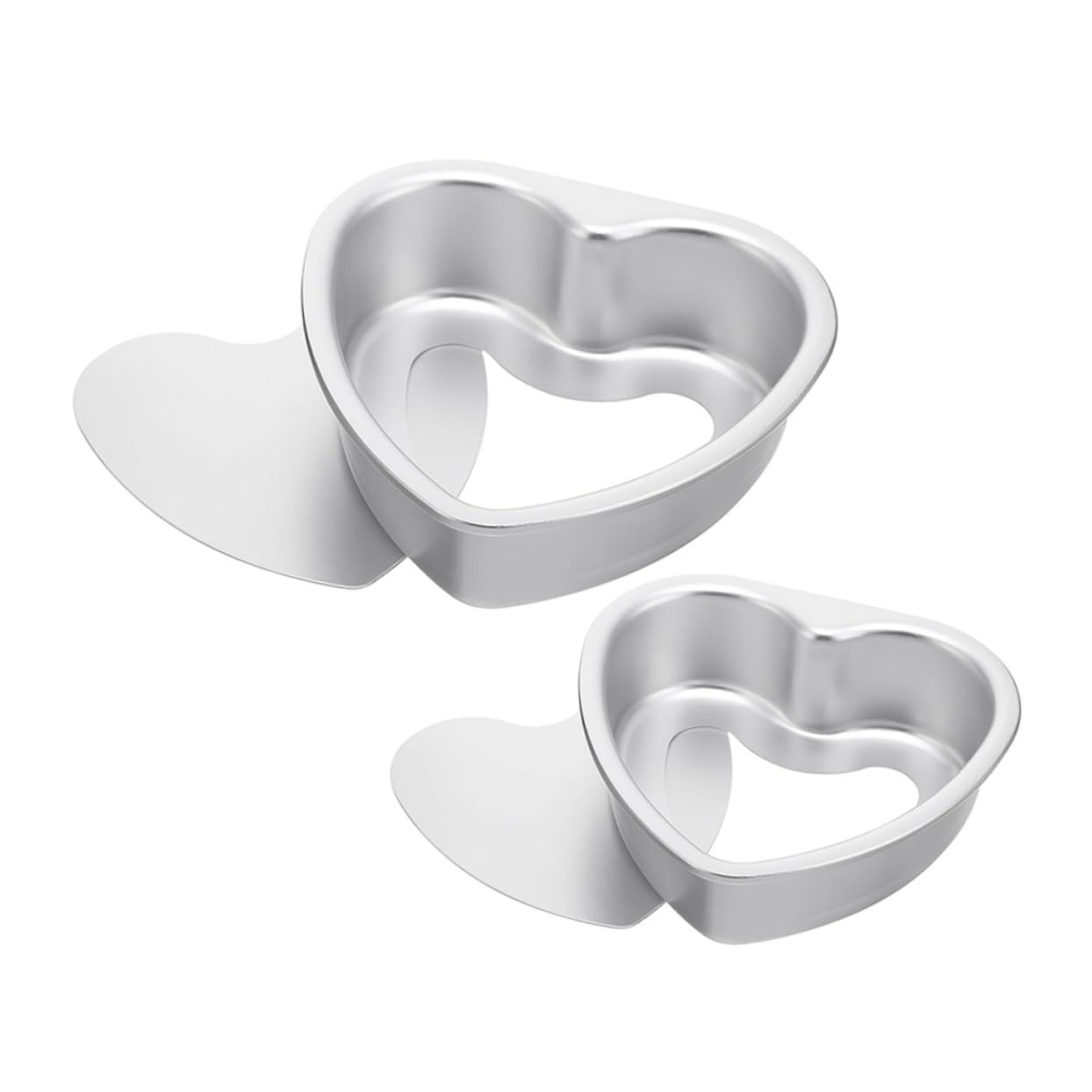 MAGICLULU Juego De 3 Moldes Para Tartas Con Forma De Corazón De Liberación Rápida Y Fácil Limpieza Para Hornear Galletas Y Mousse (2 Unidades)