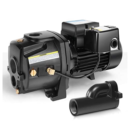Acquaer 1HP Shallow/Deep Well Jet Pump, Cast Iron Convertible Pump with Ejector Kit, Well Depth Up to 25ft or 90ft, 115V/230V Dual Voltage, Automatic Pressure Switch