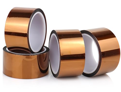 Image of BOMEI PACK Polyimide Tape, 4 Pack High-Temperature Resistant Tape 2inch x 33m(108ft), No Residue Heat-Resistant Tape for Electric Task, 3D Printing, Soldering, Sublimation, Masking Sealer Machine