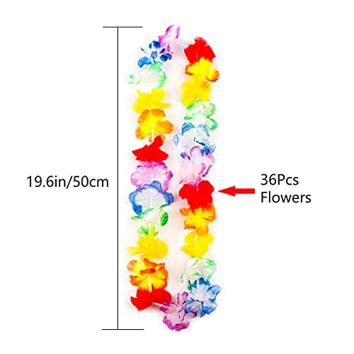 12 Pcs Hawaiian Garlands, Luau Aloha Flower Lei Perfect Hawaiian Fancy Dress,Beach Theme Party Supplies,Tropical Decorative Favours, Hawaiian Theme Pool Party Decorations Accessories for Adults Kids