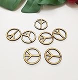 30 pendientes de paz de madera, aretes de paz de macramé, aretes de aro de signo de paz, dijes de signo de paz (1.5 pulgadas)