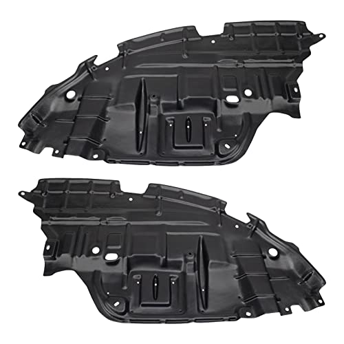 TRQ Front Driver & Passenger Side Engine Splash Shield Compatible with 2013-2015 Toyota Avalon TO1228197 TO1228198
