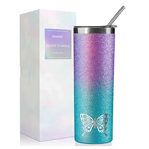 Onebttl Purple Butterfly Gifts for Butterfly Lovers for Women & Girls, 20oz/590ml Stainless Steel Tumbler with Lid, Perfect for Birthday, Christmas, Mother's Day