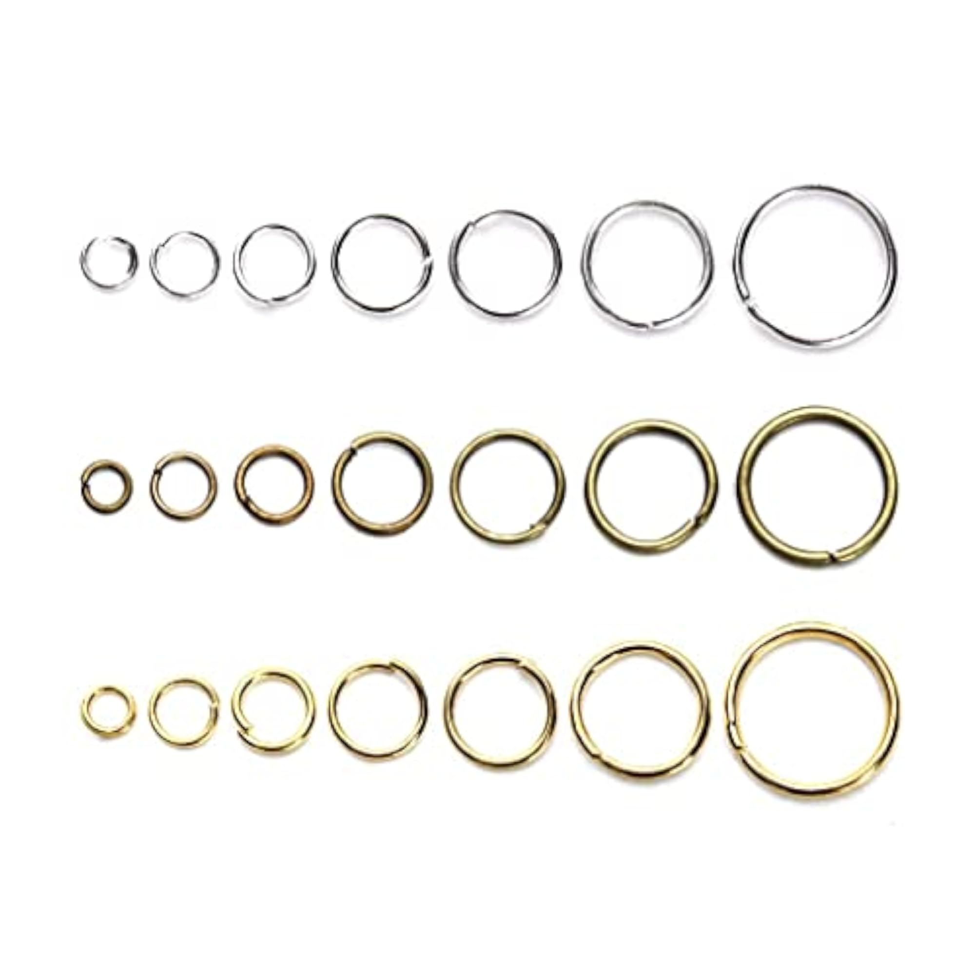 Mixed Size Iron Plated Jump Rings for Jewelry Making, Bronze