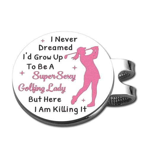 VANLOVEMAC Funny Golf Ball Marker for Women,Pink Ball Marker Hat
