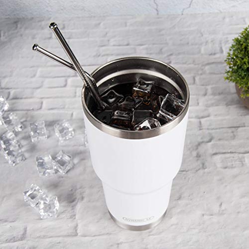 Image of D.S 30oz White Tumbler Double Wall Vacuum Insulated Travel Coffee Mug