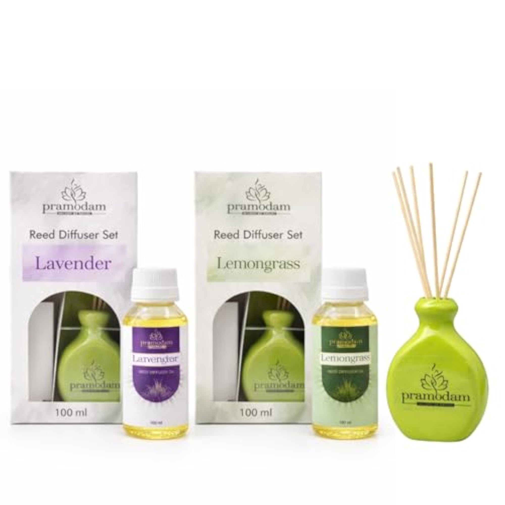 Lavender & Lemongrass Reed Diffuser Set with Ceramic Vase