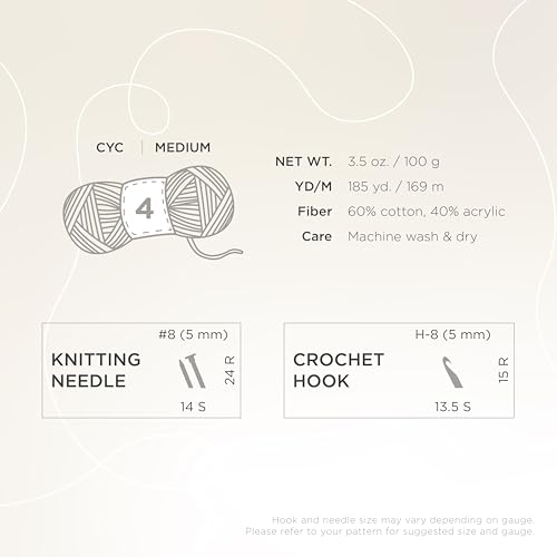 Image of Lion Brand Yarn Made with Love The Cottony One Yarn for Crocheting, Knitting, and Crafts, Sage, 3 Pack