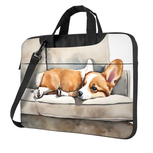 Sac d'ordinateur portable antichoc Corgi avec rembourrage de protection épais