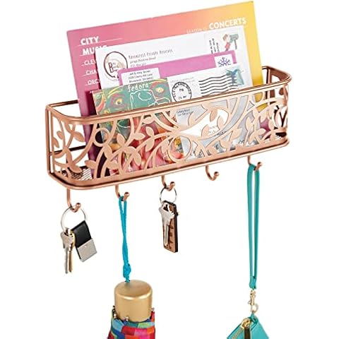 mDesign Copper Wall Mounted Letter Holder Cover
