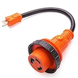 MICTUNING 18 Inch 15A Male to 30A Female Heavy Duty RV Adapter Cord Dogbone Electrical Adapter with...