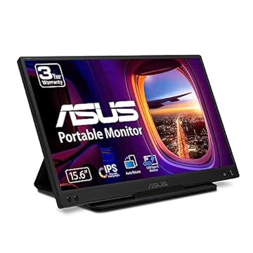 ASUS Monitor USB portátil ZenScreen de 15,6 polegadas 1080P (MB166C) - Full HD, IPS, USB Tipo-C, tripé, superfície antirreflexo, capa protetora, garantia de 3 anos