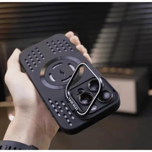 Étui magnétique noir haut de gamme en maille respirante pour iPhone 13