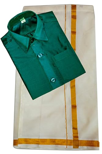 Image of Boys Traditional 12 Colours lining Dhotis & Shirts