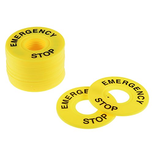 Panneau d'arrêt d'urgence diamètre intérieur 22 mm jaune haute visibilité lot de 20