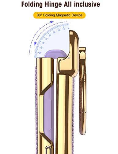 Baili Samsung Z Flip 3 Case With Ring,Galaxy Z Flip 3 Case With Magnetic Hinge,Z Flip 3 Case With Leather,Military Grade Drop Protective Case With Electroplated Pc,Wine Red #TOP4