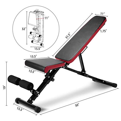 Adjustable Weight Bench 500lbs Capacity Foldable Workout Exercise Fitness Bench with Leg Extension for Weight Lifting Press Ab Exercise Utility Weight Bench for Home Gym Full Body Workout - Home Fitness Guru Adjustable Weight Bench 500lbs Capacity Foldable Workout Exercise Fitness Bench with Leg Extension for Weight Lifting Press Ab Exercise Utility Weight Bench for Home Gym Full Body Workout - Image 8