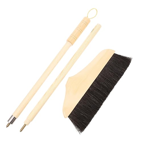 BESTYASH Long Handle Horse Hair Pushbroom Soft Pine Bristles Hardwood Floor Broom for Tile Surface