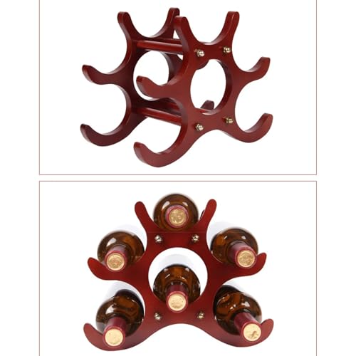 Soporte para 6 botellas de vino de madera miniatura 4