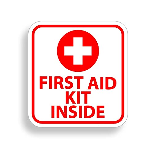 Image of 1st First Aid Kit Inside Stickers Decal Self Adhesive Vinyl Rescue Emergency 4 х 3.75 inch