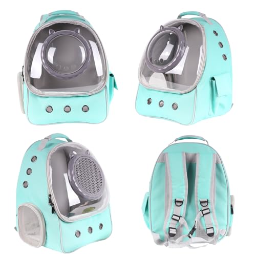 WillWant Mochila Verde para Gatos, Mochila com Bolhas para Gatos, Bolsa de Transporte para Gatos com