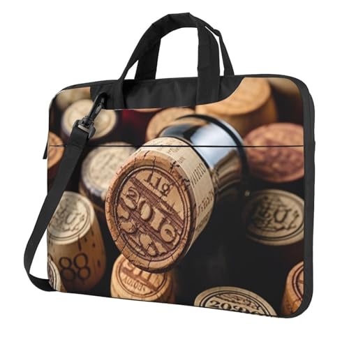 Sac ordinateur vintage bandoulière protégeant votre matériel et bouteille de vin