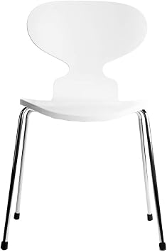 RXBFD Simple Ant Chair, Themed Casual Dining Chair, Curved Wood Seat + Wrought Iron Legs, Ergonomically Designed, for Restaurant/Office/Counter/Family