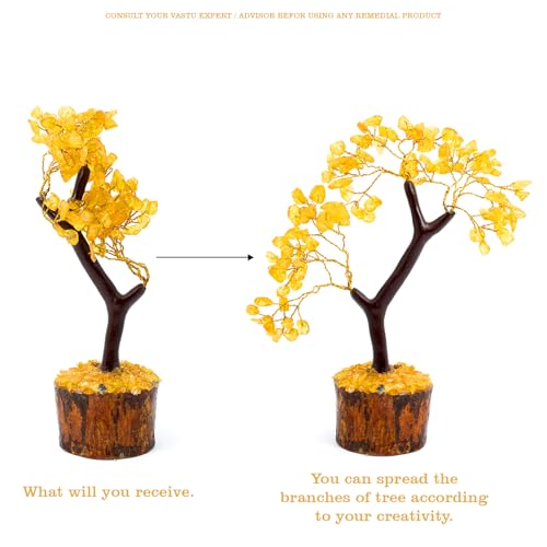 Image of Crystal Natural Citirine Tree | Size 9-10 Inch | 100 Beads | Natural Citrine Tree for Reiki Healing, Vastu Correction, Prosperity and Increased Creativity