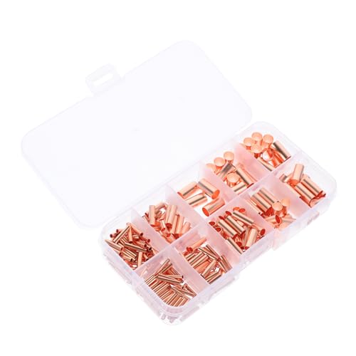 VILLFUL 250pcs Mini Copper Tubes Wire Connection Copper Tubes Copper Copper Tubes Combos