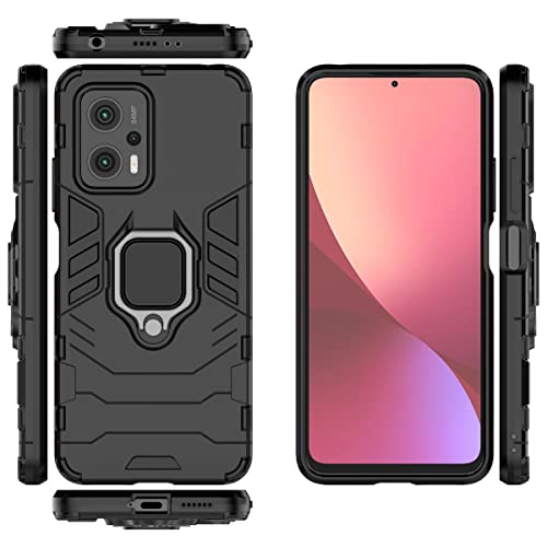 Custodia durevole per Xiaomi Poco X4 Pro 5G, custodia a due strati con supporto ad anello
