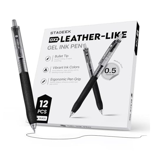 STAGEEK Kugelschreiber 12 STÜCK 0,5 mm stift schwarze gelschreiber, Druckkugelschreiber mit Gelstifte, Gel Ink Pens für Tagebuchschreiben, Schreiben, Schule, Büro,Business (schwarze)