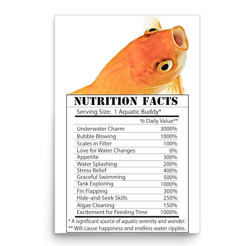 Lovesout Funny Common Goldfish Peeking Face Nutrition Facts Wall Art