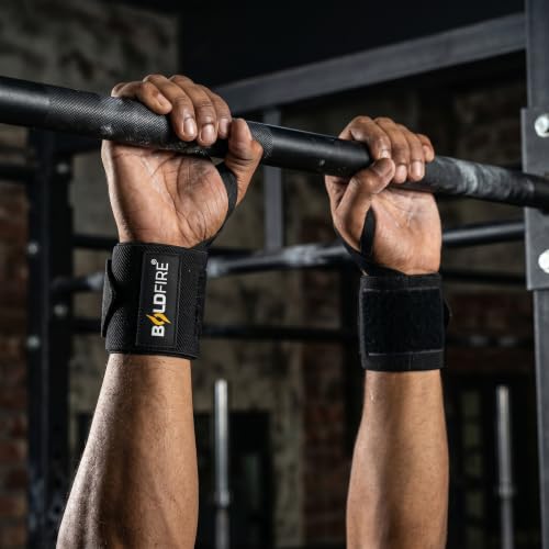 Image of Weight Lifting Wrist Straps for Gym, Adjustable Cotton Wrist Support, Black