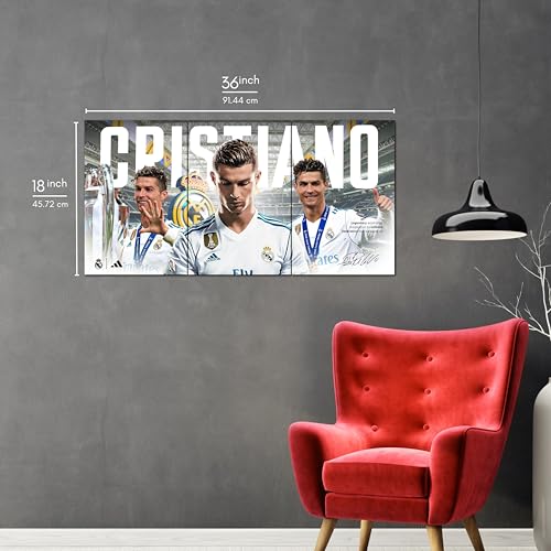Image of Posternet Football Legend Inspired Wall Poster Set of 3 | 12 x 18 Inch Premium 170 GSM Posters | Sports Wall Art for Bedroom, Gaming Room, Office & Gym Decor | Modern Athlete Inspired Room Decoration