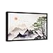 Japanese Painting Print Japan Home Decor Mountain Wall Art Japanese Painting Asian Wall Art, Living Room Decor, Room Decor Aesthetic, Abstract Photo Mount (36in x 24in Modern Black Framed)