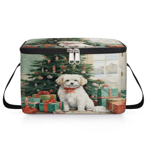 GzLeyigou Xmas Gift Dog Lunch Bags for Women Men 9 Cans, Hot & Cold Food Delivery Bag Insulated Grocery Bag Insulated Lunch Box Cooler Bag for Office Work Picnic Beach