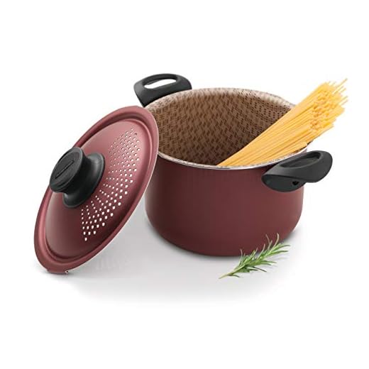 Espagueteira de Alumínio com Revestimento Interno de Antiaderente Tramontina Vermelho 24Cm, ESPAGUETEIRA PARIS