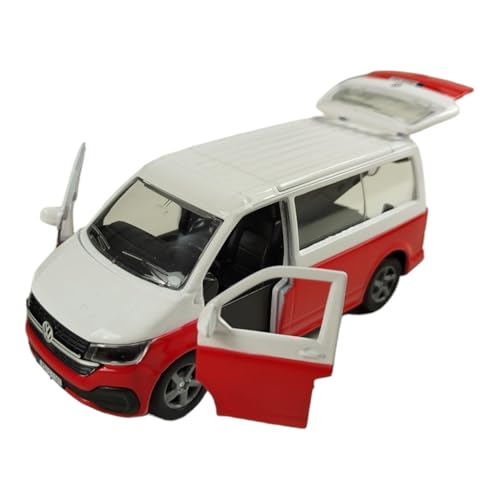 Kids Globe VW Transporter Wohnmobil Die Cast Pull Back 13,5cm, Spielzeug für Kinder, 520362, Rot