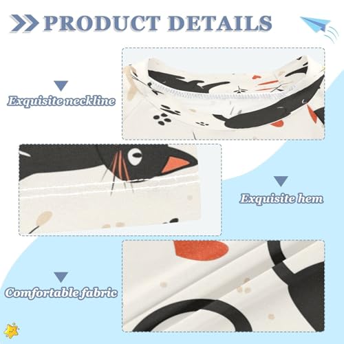 Boys Short Sleeve T-Shirts Cat Fish Cartoon Rashguard Kids Swim Shirts Sun UPF 50+ Multicoloured3