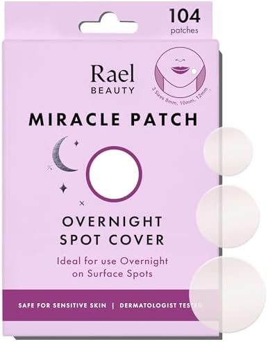 Rael Miracle Overnight Spot Cover Hydrocolloid Acne Pimple Patches (104 Ct)