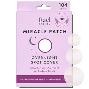 Rael Pimple Patches – Miracle Overnight Spot Cover, Thicker & Extra Adhesion, Hydrocolloid Acne Pimple Patch for Face, Zits & Blemishes, Korean Skin Care, 3 Sizes (104 Count)