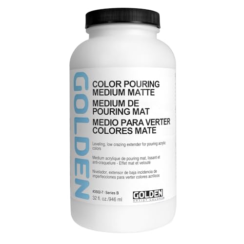 GOLDEN ARTIST COLORS Color Pouring Medium, Matte finish, 32 ounce bottle (3502-7)
