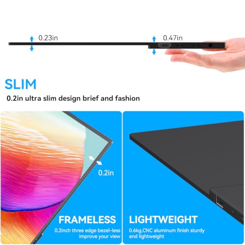 Image of 14 inch Portable Touch Monitor,1920x1200 FHD IPS USB-C HDMI,10-Point Touch,Foldable Stand,Built-in Speakers VESA for Laptop Mac PS5 Switch