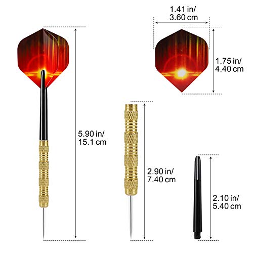 Image of Accmor Metal Tip Darts, Steel Tip Darts, 14 Grams Professional Metal Darts, Darts Metal Tip Set, Metal Darts for Dartboard