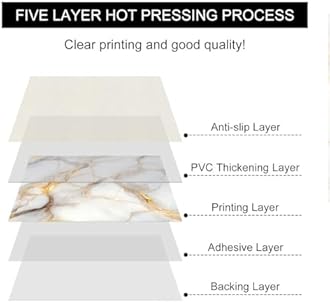 HOMETITUTE 10PCS 12x12 Inch Gold Vein Marble Look Peel and Stick Floor Tiles Removable Self Adhesive Vinyl Flooring Stickers for Bathroom Entryway Vanity Room Decor