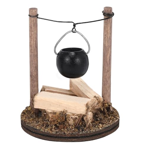 Mini Accessori Legno Falò, Accessori Casa delle Bambole in Miniatura, Accessori Miniatura Legno Falò, Mini Caldaia a Legna da Ardere, Deco DIY per Decorazioni da Giardino