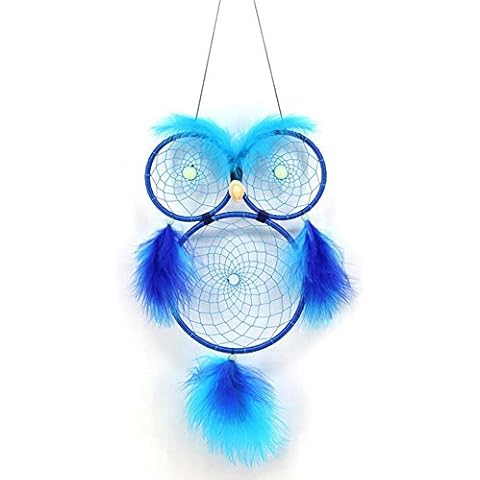 Malicosmile Owl Dream Catcher for Kids, Glow in The Dark Blue Dream Catchers Owl Decor for Home Bedroom Wall Hanging Decorations Cover