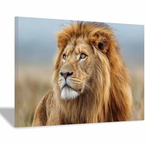 Peinture murale sur toile lion pour masquer un mur vide de bureau
