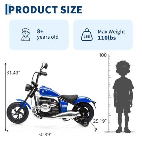 Officially Licensed BMW 24V Kids Ride-On Electric Motorcycle, 200W Brushless Motor, Up to 12 Miles Range & 14 MPH Top Speed, LED Power Screen, Training Wheels, RGB Lights, Realistic Horn by IDEALHOUSE - Used condition - Image 7